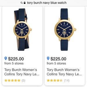 Tory Burch Watch Navy and Gold